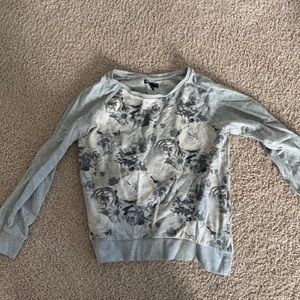 Grey Sweatshirt with Roses- Gap Kids